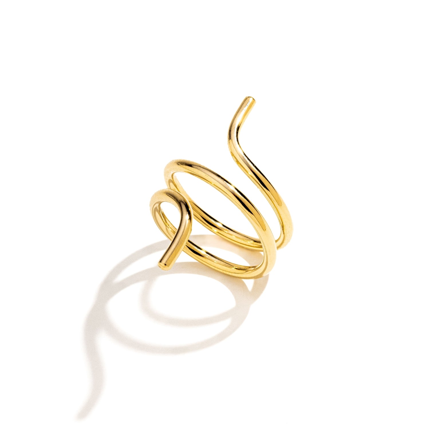 Anel Espiral Banhado a Ouro 18K